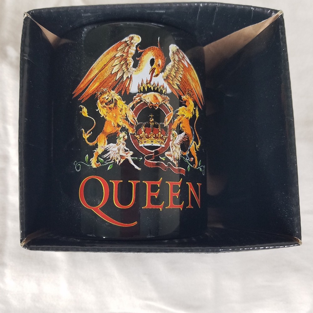 Queen Coffee Mug Black NEW Classic Crest Logo Band Memorabilia 2012